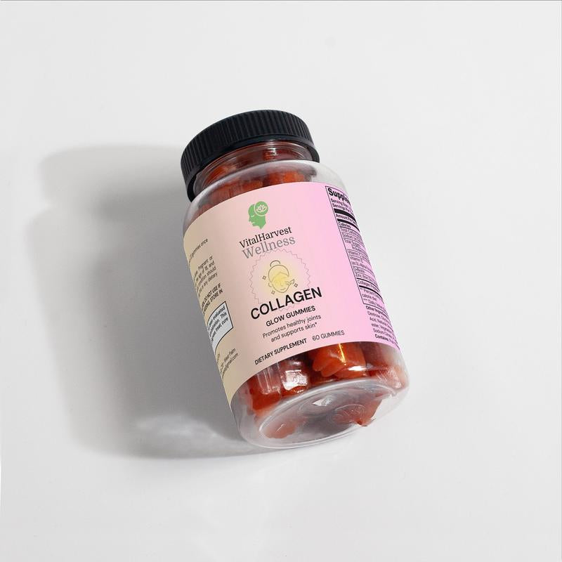 Collagen Gummies with Vitamin C - Natural Supplement for Skin, Hair and Nails Healthcare Dietary Edible Fitness