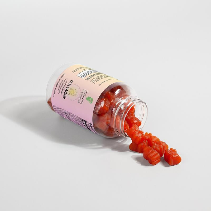 Collagen Gummies with Vitamin C - Natural Supplement for Skin, Hair and Nails Healthcare Dietary Edible Fitness
